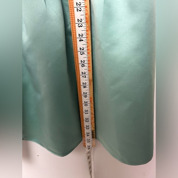 TIBI Halter V-Neck light Teal Green Sleeveless Fi-Flare Mini Dress size 6 - Picture 8 of 11